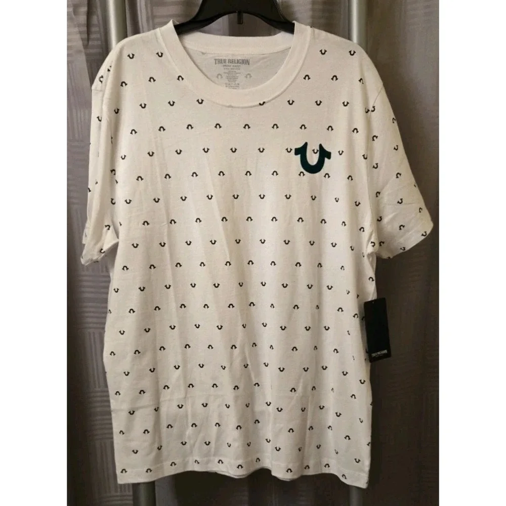 NWT Men's True Religion White Short Sleeve T-Shirt Size‎ XLarge